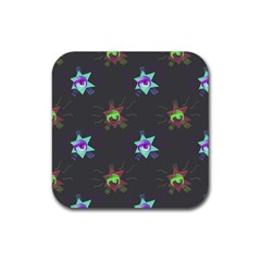 Random Doodle Pattern Star Rubber Coaster (square) 