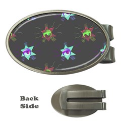 Random Doodle Pattern Star Money Clips (oval) 