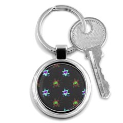 Random Doodle Pattern Star Key Chains (round) 