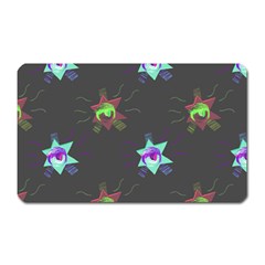 Random Doodle Pattern Star Magnet (rectangular)