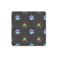 Random Doodle Pattern Star Square Magnet