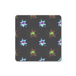 Random Doodle Pattern Star Square Magnet Front