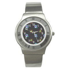 Random Doodle Pattern Star Stainless Steel Watch by Mariart