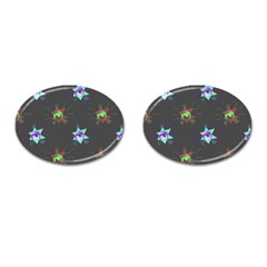 Random Doodle Pattern Star Cufflinks (oval) by Mariart