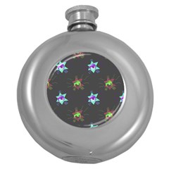 Random Doodle Pattern Star Round Hip Flask (5 Oz) by Mariart