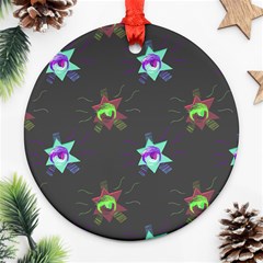 Random Doodle Pattern Star Round Ornament (two Sides) by Mariart