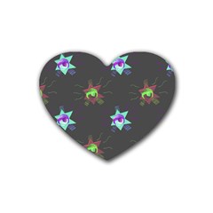 Random Doodle Pattern Star Heart Coaster (4 Pack) 