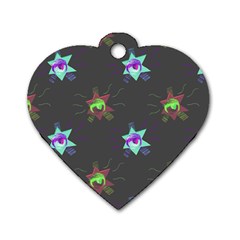 Random Doodle Pattern Star Dog Tag Heart (two Sides) by Mariart