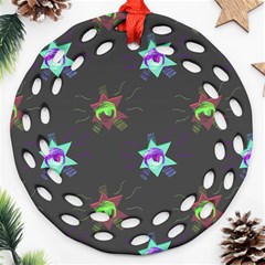 Random Doodle Pattern Star Round Filigree Ornament (two Sides) by Mariart