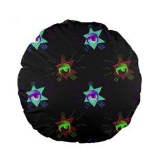 Random Doodle Pattern Star Standard 15  Premium Round Cushions