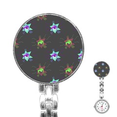 Random Doodle Pattern Star Stainless Steel Nurses Watch by Mariart