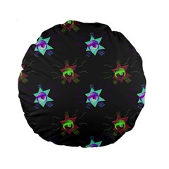 Random Doodle Pattern Star Standard 15  Premium Flano Round Cushions