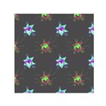 Random Doodle Pattern Star Small Satin Scarf (Square) Front