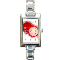 Rambutan Fruit Red Sweet Rectangle Italian Charm Watch