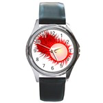 Rambutan Fruit Red Sweet Round Metal Watch Front