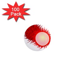 Rambutan Fruit Red Sweet 1  Mini Magnets (100 Pack) 