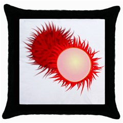 Rambutan Fruit Red Sweet Throw Pillow Case (black)