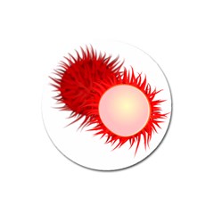 Rambutan Fruit Red Sweet Magnet 3  (round)