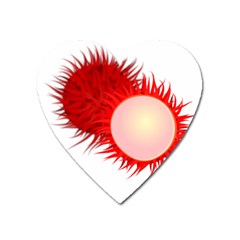 Rambutan Fruit Red Sweet Heart Magnet by Mariart