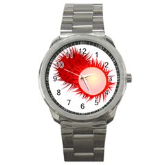 Rambutan Fruit Red Sweet Sport Metal Watch