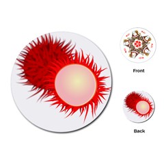 Rambutan Fruit Red Sweet Playing Cards (round) 