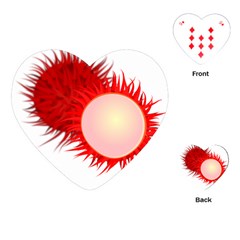 Rambutan Fruit Red Sweet Playing Cards (heart) 