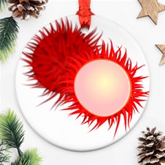 Rambutan Fruit Red Sweet Round Ornament (two Sides)