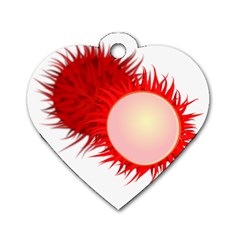 Rambutan Fruit Red Sweet Dog Tag Heart (one Side)