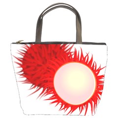 Rambutan Fruit Red Sweet Bucket Bags by Mariart