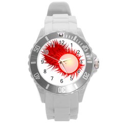 Rambutan Fruit Red Sweet Round Plastic Sport Watch (l)