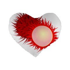 Rambutan Fruit Red Sweet Standard 16  Premium Flano Heart Shape Cushions