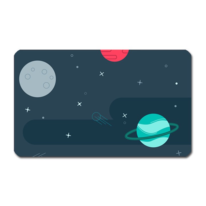 Space Pelanet Galaxy Comet Star Sky Blue Magnet (Rectangular)