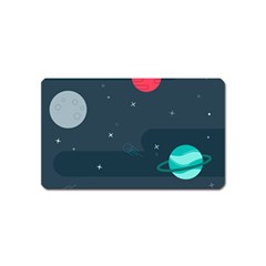 Space Pelanet Galaxy Comet Star Sky Blue Magnet (name Card)