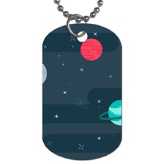 Space Pelanet Galaxy Comet Star Sky Blue Dog Tag (one Side)