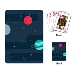 Space Pelanet Galaxy Comet Star Sky Blue Playing Card by Mariart