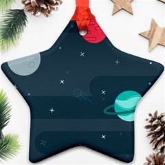 Space Pelanet Galaxy Comet Star Sky Blue Star Ornament (two Sides)