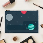 Space Pelanet Galaxy Comet Star Sky Blue Cosmetic Bag (Large)  Front