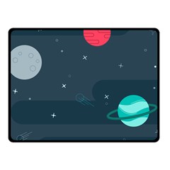 Space Pelanet Galaxy Comet Star Sky Blue Fleece Blanket (small)