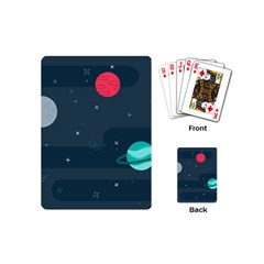 Space Pelanet Galaxy Comet Star Sky Blue Playing Cards (mini) 