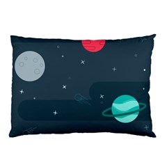 Space Pelanet Galaxy Comet Star Sky Blue Pillow Case (two Sides)