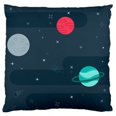 Space Pelanet Galaxy Comet Star Sky Blue Standard Flano Cushion Case (one Side)