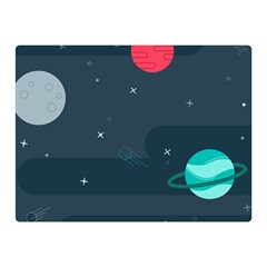 Space Pelanet Galaxy Comet Star Sky Blue Double Sided Flano Blanket (mini)  by Mariart