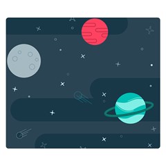 Space Pelanet Galaxy Comet Star Sky Blue Double Sided Flano Blanket (small) 