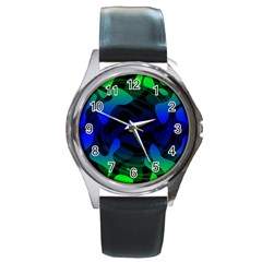 Spectrum Sputnik Space Blue Green Round Metal Watch