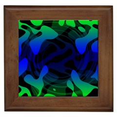 Spectrum Sputnik Space Blue Green Framed Tiles by Mariart