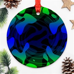 Spectrum Sputnik Space Blue Green Ornament (round)