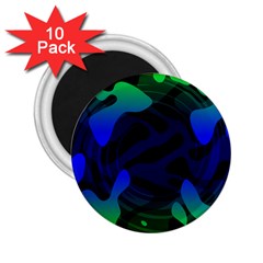 Spectrum Sputnik Space Blue Green 2 25  Magnets (10 Pack) 