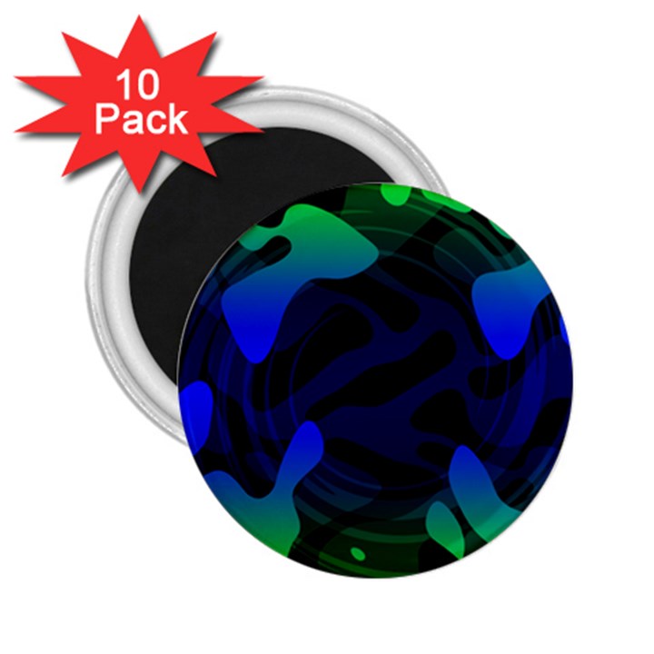 Spectrum Sputnik Space Blue Green 2.25  Magnets (10 pack) 