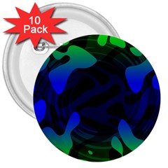 Spectrum Sputnik Space Blue Green 3  Buttons (10 Pack)  by Mariart