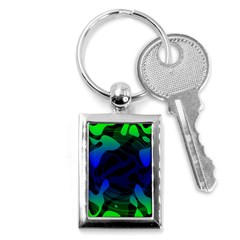 Spectrum Sputnik Space Blue Green Key Chains (rectangle) 